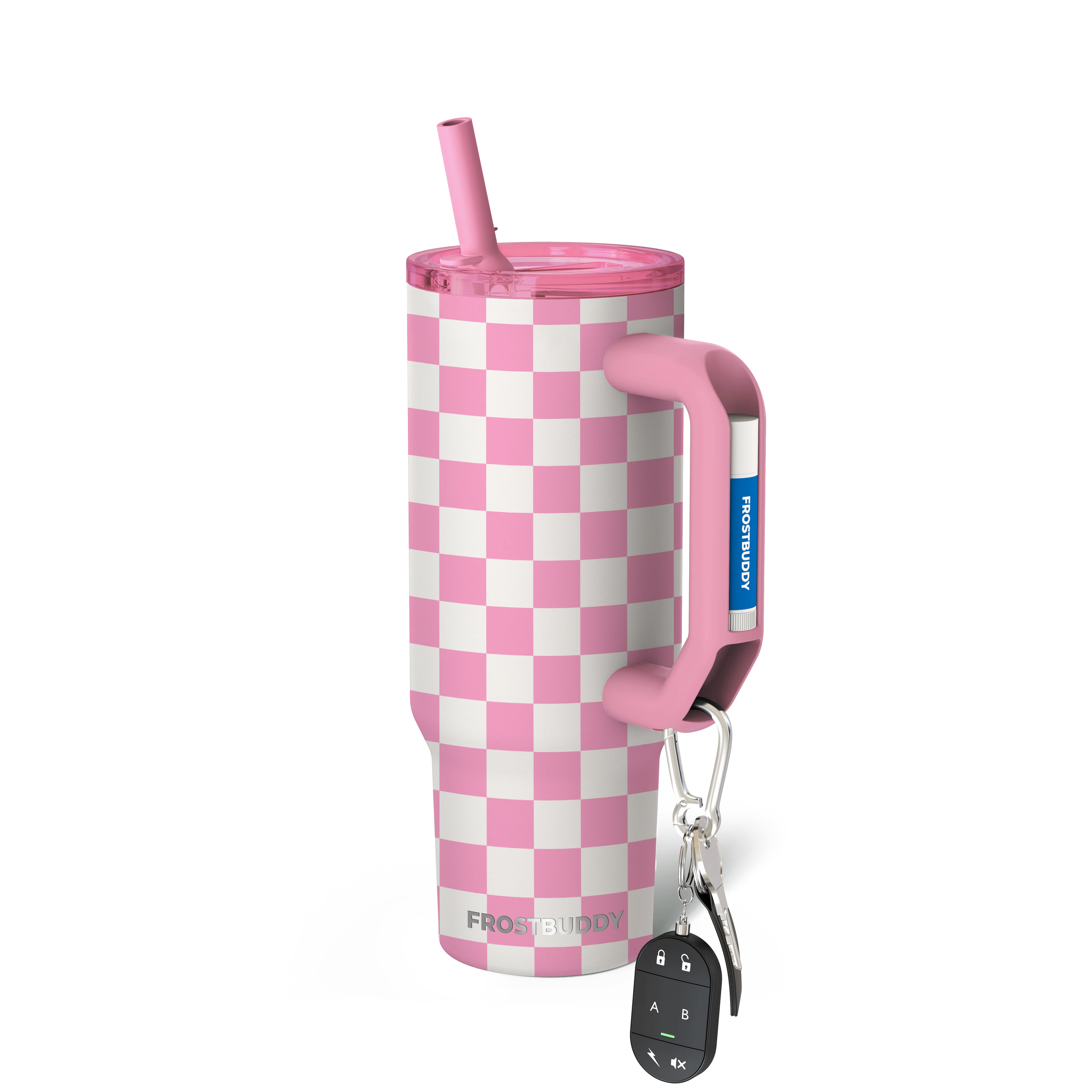 Thicc Buddy 30oz | Pink Checkered
